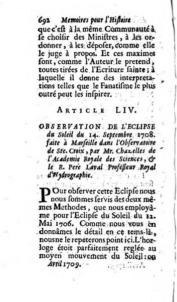 Mémoires pour l'histoire des sciences & des beaux-arts recüeillies par l'ordre de Son Altesse Serenissime Monseigneur Prince souverain de Dombes