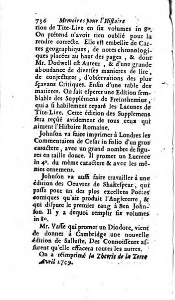 Mémoires pour l'histoire des sciences & des beaux-arts recüeillies par l'ordre de Son Altesse Serenissime Monseigneur Prince souverain de Dombes