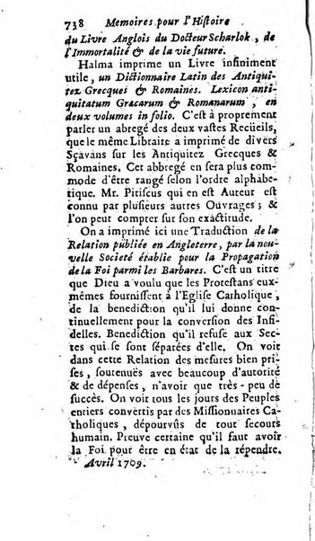 Mémoires pour l'histoire des sciences & des beaux-arts recüeillies par l'ordre de Son Altesse Serenissime Monseigneur Prince souverain de Dombes