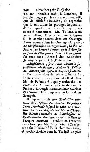 Mémoires pour l'histoire des sciences & des beaux-arts recüeillies par l'ordre de Son Altesse Serenissime Monseigneur Prince souverain de Dombes