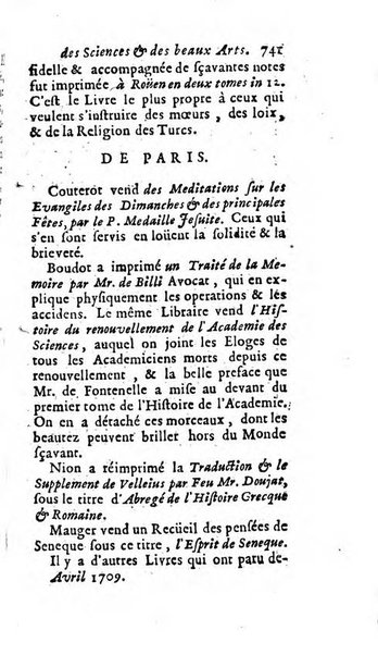 Mémoires pour l'histoire des sciences & des beaux-arts recüeillies par l'ordre de Son Altesse Serenissime Monseigneur Prince souverain de Dombes