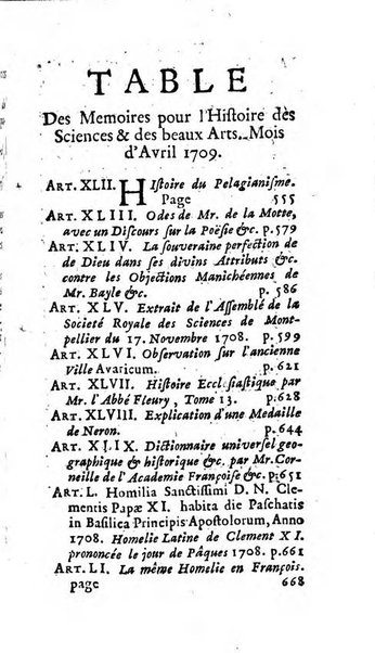 Mémoires pour l'histoire des sciences & des beaux-arts recüeillies par l'ordre de Son Altesse Serenissime Monseigneur Prince souverain de Dombes