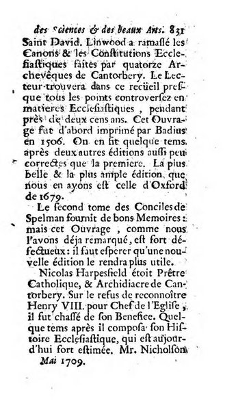 Mémoires pour l'histoire des sciences & des beaux-arts recüeillies par l'ordre de Son Altesse Serenissime Monseigneur Prince souverain de Dombes