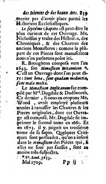 Mémoires pour l'histoire des sciences & des beaux-arts recüeillies par l'ordre de Son Altesse Serenissime Monseigneur Prince souverain de Dombes