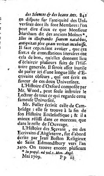 Mémoires pour l'histoire des sciences & des beaux-arts recüeillies par l'ordre de Son Altesse Serenissime Monseigneur Prince souverain de Dombes