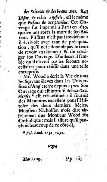 Mémoires pour l'histoire des sciences & des beaux-arts recüeillies par l'ordre de Son Altesse Serenissime Monseigneur Prince souverain de Dombes