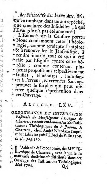 Mémoires pour l'histoire des sciences & des beaux-arts recüeillies par l'ordre de Son Altesse Serenissime Monseigneur Prince souverain de Dombes