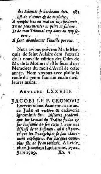 Mémoires pour l'histoire des sciences & des beaux-arts recüeillies par l'ordre de Son Altesse Serenissime Monseigneur Prince souverain de Dombes