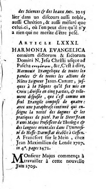 Mémoires pour l'histoire des sciences & des beaux-arts recüeillies par l'ordre de Son Altesse Serenissime Monseigneur Prince souverain de Dombes