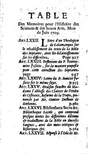 Mémoires pour l'histoire des sciences & des beaux-arts recüeillies par l'ordre de Son Altesse Serenissime Monseigneur Prince souverain de Dombes