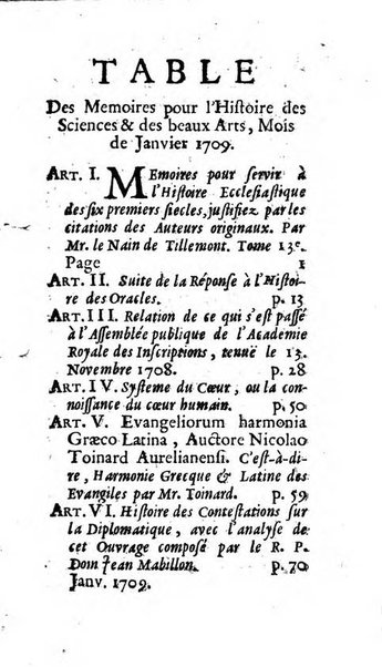 Mémoires pour l'histoire des sciences & des beaux-arts recüeillies par l'ordre de Son Altesse Serenissime Monseigneur Prince souverain de Dombes