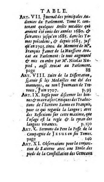 Mémoires pour l'histoire des sciences & des beaux-arts recüeillies par l'ordre de Son Altesse Serenissime Monseigneur Prince souverain de Dombes