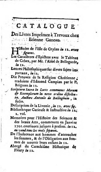 Mémoires pour l'histoire des sciences & des beaux-arts recüeillies par l'ordre de Son Altesse Serenissime Monseigneur Prince souverain de Dombes