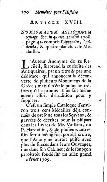 Mémoires pour l'histoire des sciences & des beaux-arts recüeillies par l'ordre de Son Altesse Serenissime Monseigneur Prince souverain de Dombes