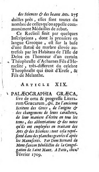 Mémoires pour l'histoire des sciences & des beaux-arts recüeillies par l'ordre de Son Altesse Serenissime Monseigneur Prince souverain de Dombes