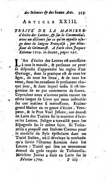 Mémoires pour l'histoire des sciences & des beaux-arts recüeillies par l'ordre de Son Altesse Serenissime Monseigneur Prince souverain de Dombes