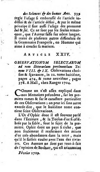 Mémoires pour l'histoire des sciences & des beaux-arts recüeillies par l'ordre de Son Altesse Serenissime Monseigneur Prince souverain de Dombes