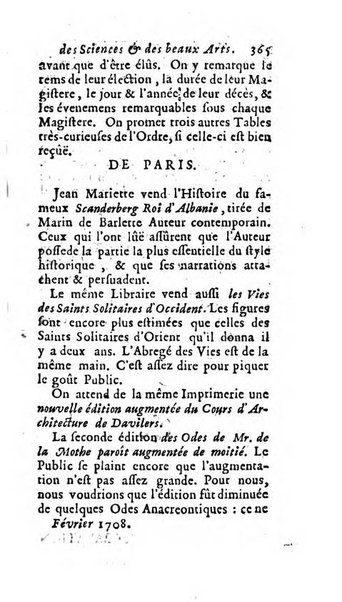 Mémoires pour l'histoire des sciences & des beaux-arts recüeillies par l'ordre de Son Altesse Serenissime Monseigneur Prince souverain de Dombes