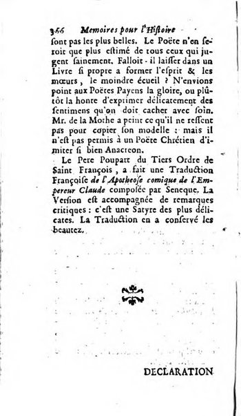 Mémoires pour l'histoire des sciences & des beaux-arts recüeillies par l'ordre de Son Altesse Serenissime Monseigneur Prince souverain de Dombes