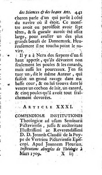 Mémoires pour l'histoire des sciences & des beaux-arts recüeillies par l'ordre de Son Altesse Serenissime Monseigneur Prince souverain de Dombes