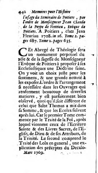 Mémoires pour l'histoire des sciences & des beaux-arts recüeillies par l'ordre de Son Altesse Serenissime Monseigneur Prince souverain de Dombes