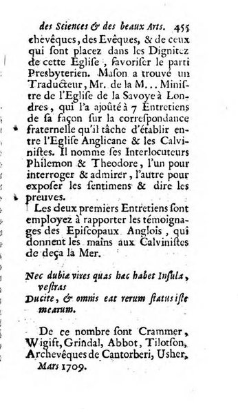 Mémoires pour l'histoire des sciences & des beaux-arts recüeillies par l'ordre de Son Altesse Serenissime Monseigneur Prince souverain de Dombes