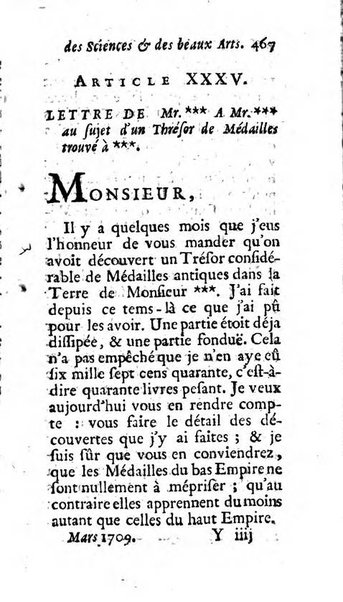 Mémoires pour l'histoire des sciences & des beaux-arts recüeillies par l'ordre de Son Altesse Serenissime Monseigneur Prince souverain de Dombes