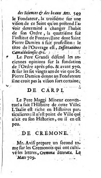 Mémoires pour l'histoire des sciences & des beaux-arts recüeillies par l'ordre de Son Altesse Serenissime Monseigneur Prince souverain de Dombes