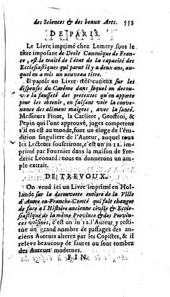 Mémoires pour l'histoire des sciences & des beaux-arts recüeillies par l'ordre de Son Altesse Serenissime Monseigneur Prince souverain de Dombes