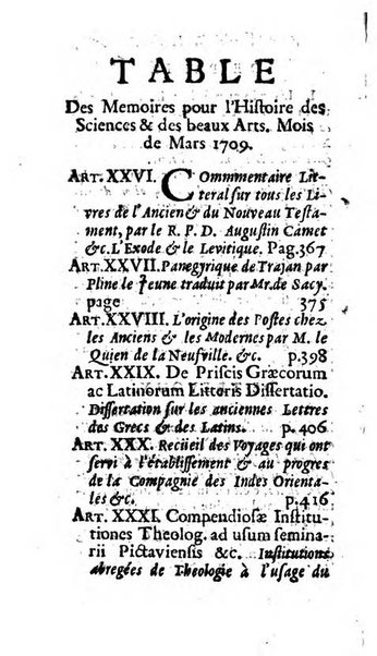 Mémoires pour l'histoire des sciences & des beaux-arts recüeillies par l'ordre de Son Altesse Serenissime Monseigneur Prince souverain de Dombes