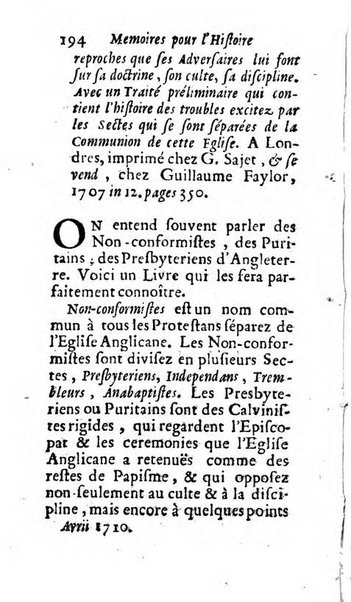 Mémoires pour l'histoire des sciences & des beaux-arts recüeillies par l'ordre de Son Altesse Serenissime Monseigneur Prince souverain de Dombes