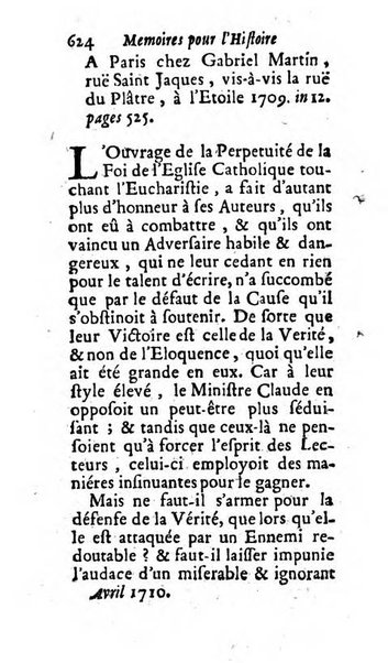 Mémoires pour l'histoire des sciences & des beaux-arts recüeillies par l'ordre de Son Altesse Serenissime Monseigneur Prince souverain de Dombes