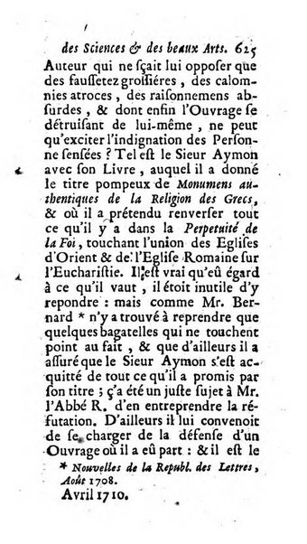 Mémoires pour l'histoire des sciences & des beaux-arts recüeillies par l'ordre de Son Altesse Serenissime Monseigneur Prince souverain de Dombes