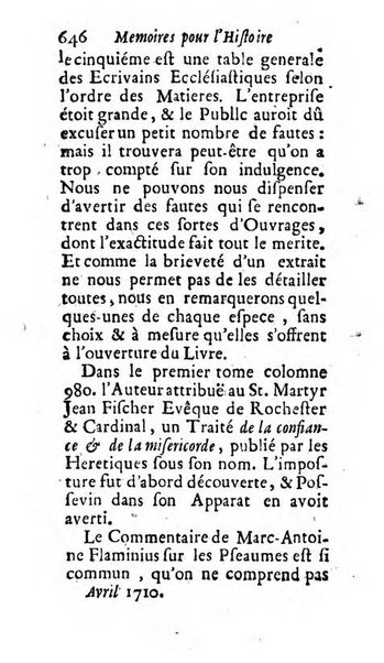 Mémoires pour l'histoire des sciences & des beaux-arts recüeillies par l'ordre de Son Altesse Serenissime Monseigneur Prince souverain de Dombes