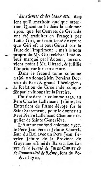 Mémoires pour l'histoire des sciences & des beaux-arts recüeillies par l'ordre de Son Altesse Serenissime Monseigneur Prince souverain de Dombes