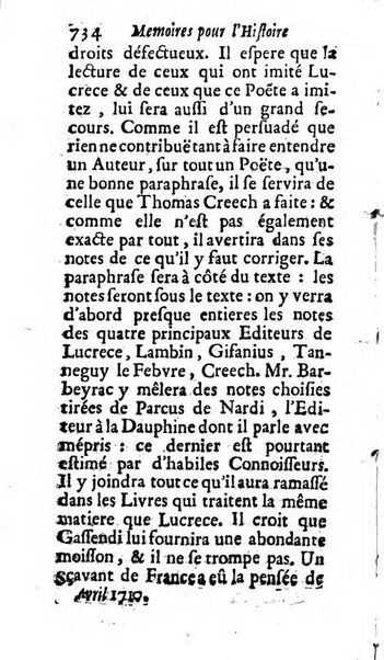 Mémoires pour l'histoire des sciences & des beaux-arts recüeillies par l'ordre de Son Altesse Serenissime Monseigneur Prince souverain de Dombes