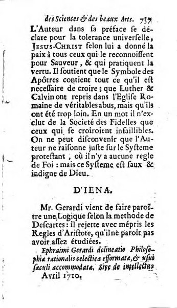 Mémoires pour l'histoire des sciences & des beaux-arts recüeillies par l'ordre de Son Altesse Serenissime Monseigneur Prince souverain de Dombes