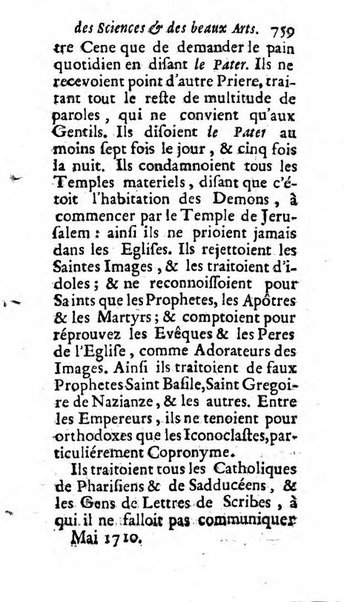 Mémoires pour l'histoire des sciences & des beaux-arts recüeillies par l'ordre de Son Altesse Serenissime Monseigneur Prince souverain de Dombes