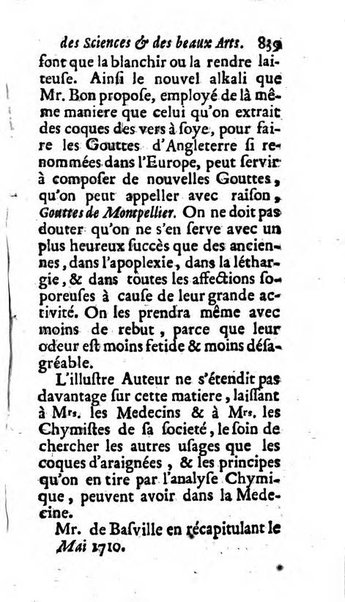 Mémoires pour l'histoire des sciences & des beaux-arts recüeillies par l'ordre de Son Altesse Serenissime Monseigneur Prince souverain de Dombes