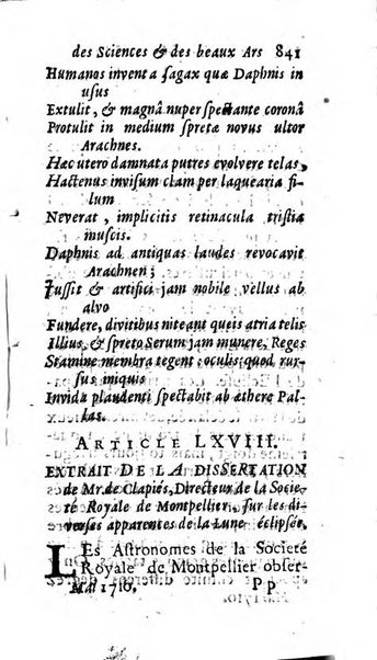 Mémoires pour l'histoire des sciences & des beaux-arts recüeillies par l'ordre de Son Altesse Serenissime Monseigneur Prince souverain de Dombes