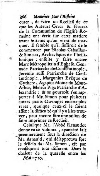 Mémoires pour l'histoire des sciences & des beaux-arts recüeillies par l'ordre de Son Altesse Serenissime Monseigneur Prince souverain de Dombes