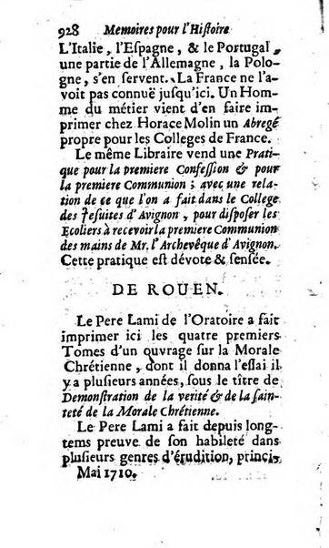 Mémoires pour l'histoire des sciences & des beaux-arts recüeillies par l'ordre de Son Altesse Serenissime Monseigneur Prince souverain de Dombes