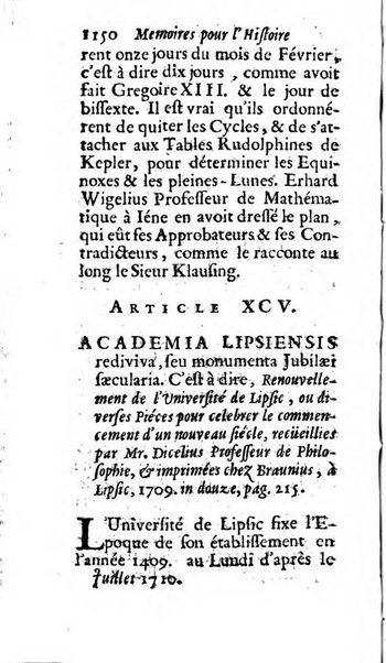 Mémoires pour l'histoire des sciences & des beaux-arts recüeillies par l'ordre de Son Altesse Serenissime Monseigneur Prince souverain de Dombes