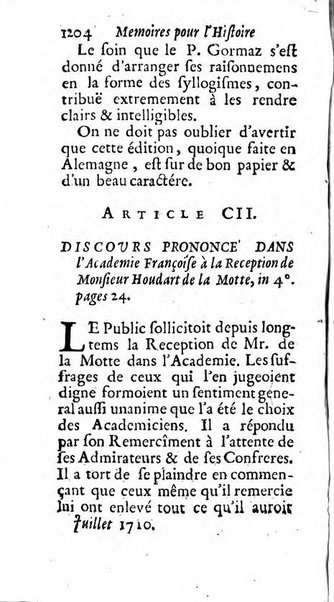 Mémoires pour l'histoire des sciences & des beaux-arts recüeillies par l'ordre de Son Altesse Serenissime Monseigneur Prince souverain de Dombes