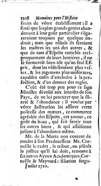 Mémoires pour l'histoire des sciences & des beaux-arts recüeillies par l'ordre de Son Altesse Serenissime Monseigneur Prince souverain de Dombes