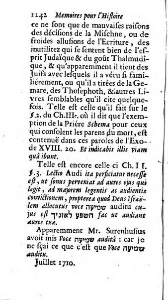 Mémoires pour l'histoire des sciences & des beaux-arts recüeillies par l'ordre de Son Altesse Serenissime Monseigneur Prince souverain de Dombes