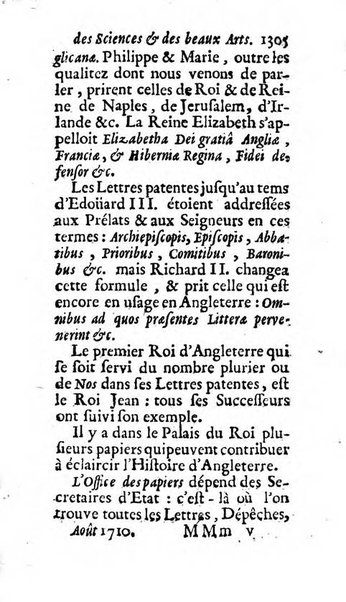 Mémoires pour l'histoire des sciences & des beaux-arts recüeillies par l'ordre de Son Altesse Serenissime Monseigneur Prince souverain de Dombes