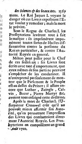 Mémoires pour l'histoire des sciences & des beaux-arts recüeillies par l'ordre de Son Altesse Serenissime Monseigneur Prince souverain de Dombes