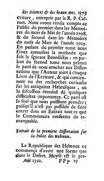 Mémoires pour l'histoire des sciences & des beaux-arts recüeillies par l'ordre de Son Altesse Serenissime Monseigneur Prince souverain de Dombes