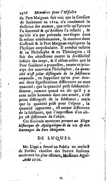 Mémoires pour l'histoire des sciences & des beaux-arts recüeillies par l'ordre de Son Altesse Serenissime Monseigneur Prince souverain de Dombes